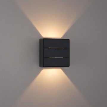 Aplica LED de exterior LUXLINE 6W/230V 3000K IP54 neagră