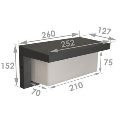 Aplică LED de exterior NEELY, 12W/230V, IP54, negru