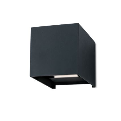 Aplică LED de exterior CUBE 2xLED/3W/230V IP54 antracit