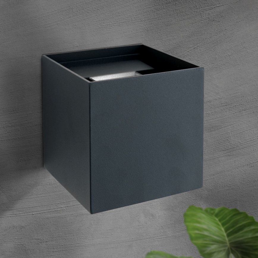 Aplică LED de exterior CUBE 2xLED/3W/230V IP54 antracit