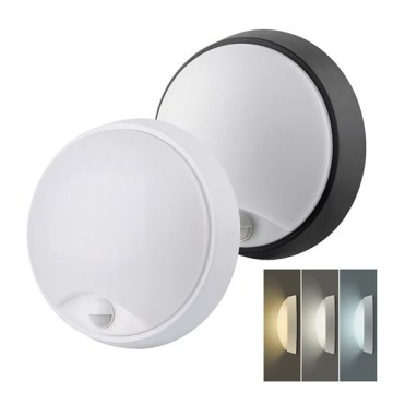 Aplică LED de exterior pentru perete, cu senzor 2-în-1, 20W, 230V, 3000/4000/6500K, IP65, Ø 22 cm