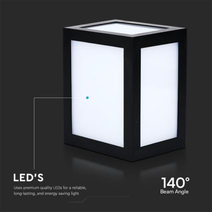 Aplică LED de exterior pentru perete LED/12W/230V 6400K IP65 neagră