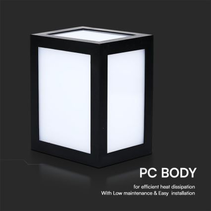 Aplică LED de exterior pentru perete LED/12W/230V 6400K IP65 neagră