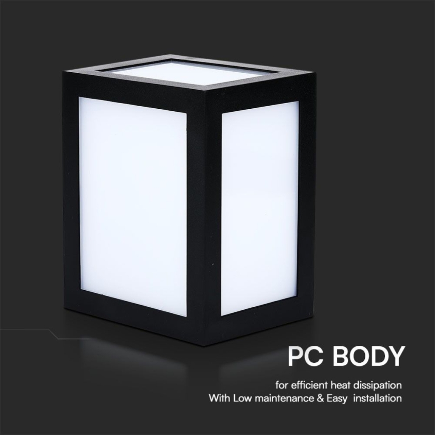 Aplică LED de exterior pentru perete LED/12W/230V 6400K IP65 neagră