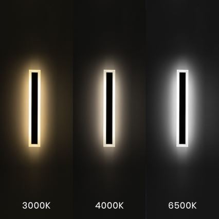 Aplică LED de exterior pentru perete WOW LED/20W/230V 3000/4000/6500K 60 cm IP54 neagră