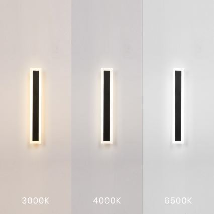 Aplică LED de exterior pentru perete WOW LED/20W/230V 3000/4000/6500K 60 cm IP54 neagră
