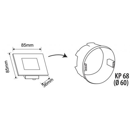 Aplică LED de exterior pentru scări LED/1,7W/230V 3000/4000/6000K IP54 albă