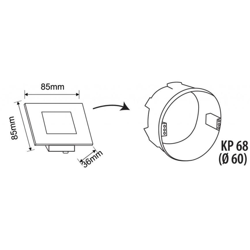 Aplică LED de exterior pentru scări LED/1,7W/230V 3000/4000/6000K IP54 albă