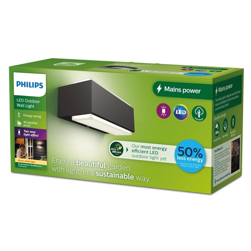Aplică LED de exterior Philips STRATOSPHERE LED/3,8W/230V 2700K IP44