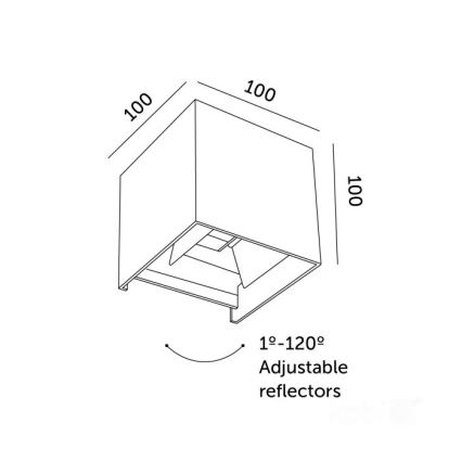 Aplică LED de exterior QUERK 2xLED/3W/230V 3000K IP54 negru