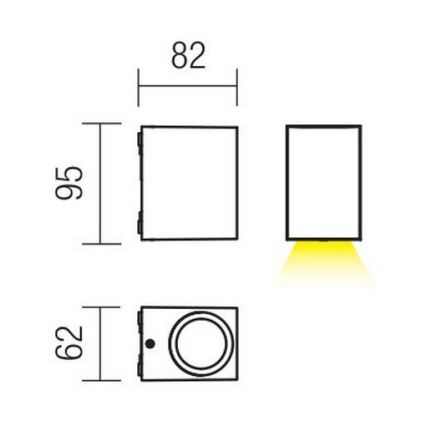 Aplică LED de exterior Redo 9907 BEAM LED/5W/230V IP54