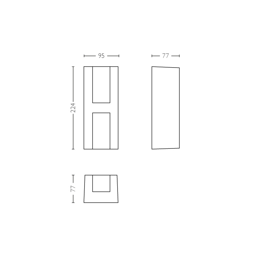 Philips 17351/93/P0 - LED Corp de iluminat perete exterior MYGARDEN SHADOW 2xLED/4,5W