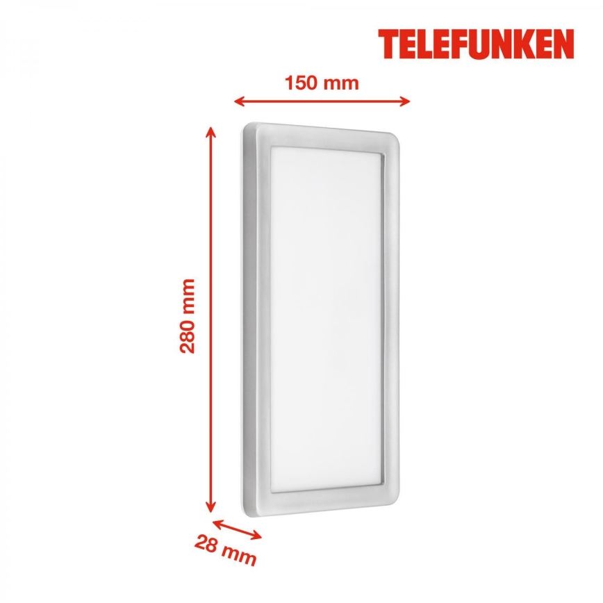 Aplică LED de exterior Telefunken 313604TF LED/16W/230V IP44 argintiu