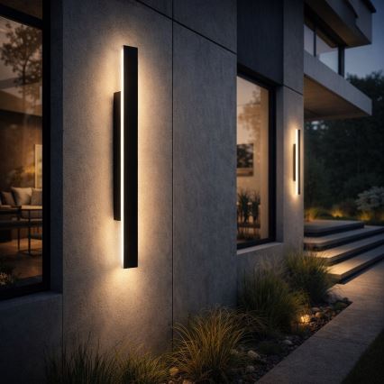 Aplica LED de exterior WOW LED/11W/230V 3000/4000/6000K 60 cm IP54 negru