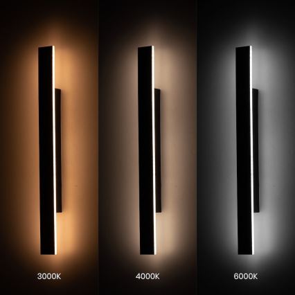 Aplica LED de exterior WOW LED/11W/230V 3000/4000/6000K 60 cm IP54 negru