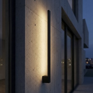 Aplică LED de exterior YALTE, 9W, 230V, 3000/4000/6500K, 61,5 cm, IP54, negru