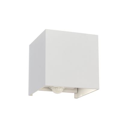 Aplică LED de exteror cu senzor de mișcare și crepuscular CUBE-S LED/13W/230V IP54 alb