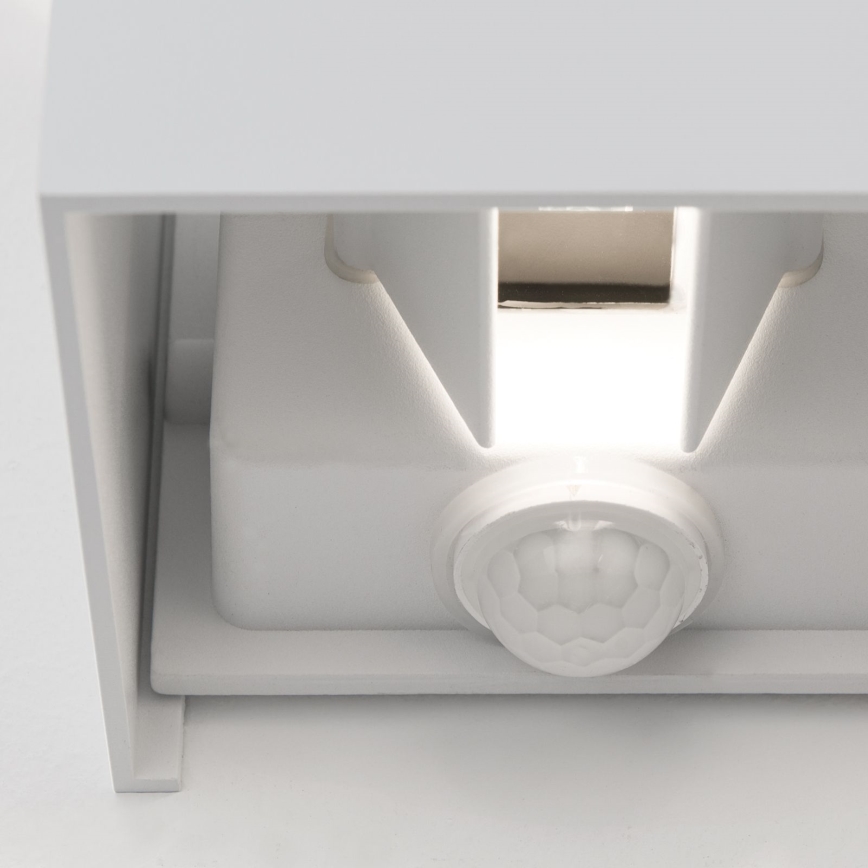 Aplică LED de exteror cu senzor de mișcare și crepuscular CUBE-S LED/13W/230V IP54 alb