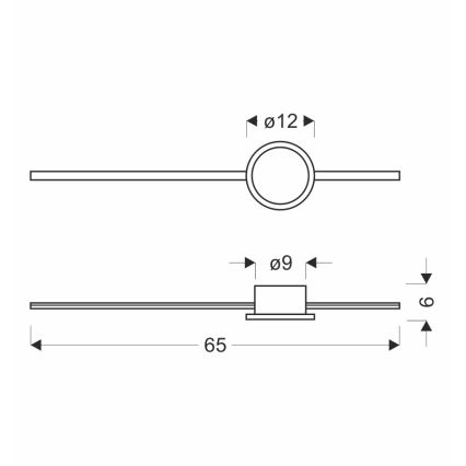 Aplică LED de perete BATUTA, 12W/230V, aurie