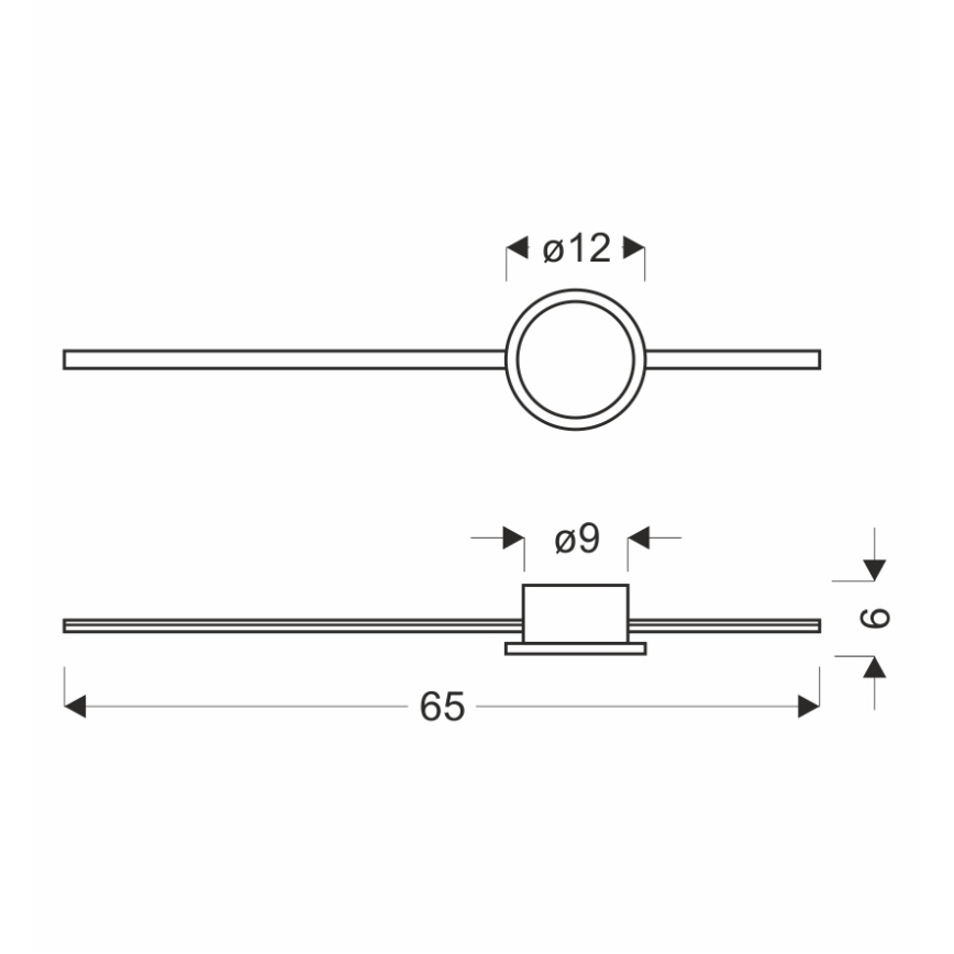 Aplică LED de perete BATUTA, 12W/230V, aurie