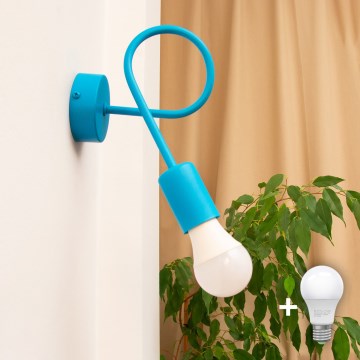 Aplica LED de perete OXFORD 1xE27/15W/230V albastră
