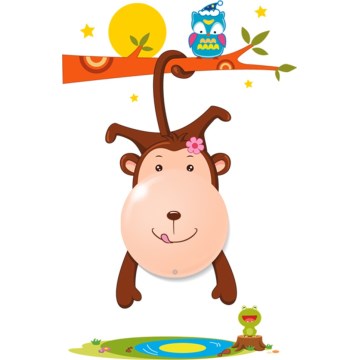 Aplica LED de perete pentru copii MONKEY/0,6W/3xAAA