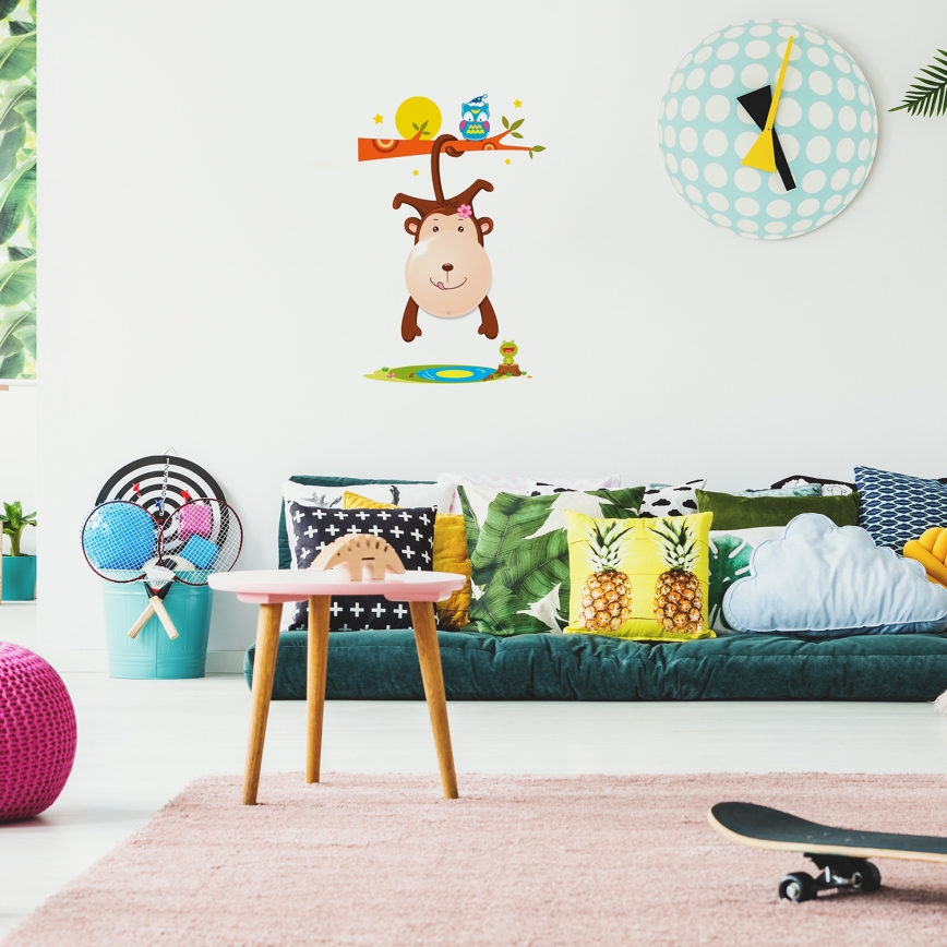 Aplica LED de perete pentru copii MONKEY/0,6W/3xAAA