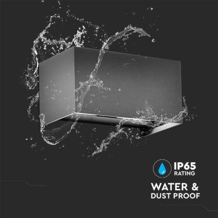 Aplică LED de perete pentru exterior, 24W, 230V, 3000K, IP65, antracit