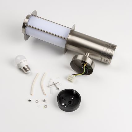 Aplica LED de perete pentru exterior cu senzor de mișcare, 1xE27, 4,9W, 230V, IP44, crom mat