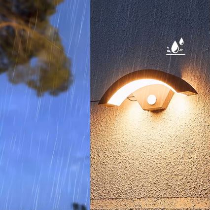 Aplică de perete LED pentru exterior cu senzor de mișcare LED/10W/230V IP54 neagră