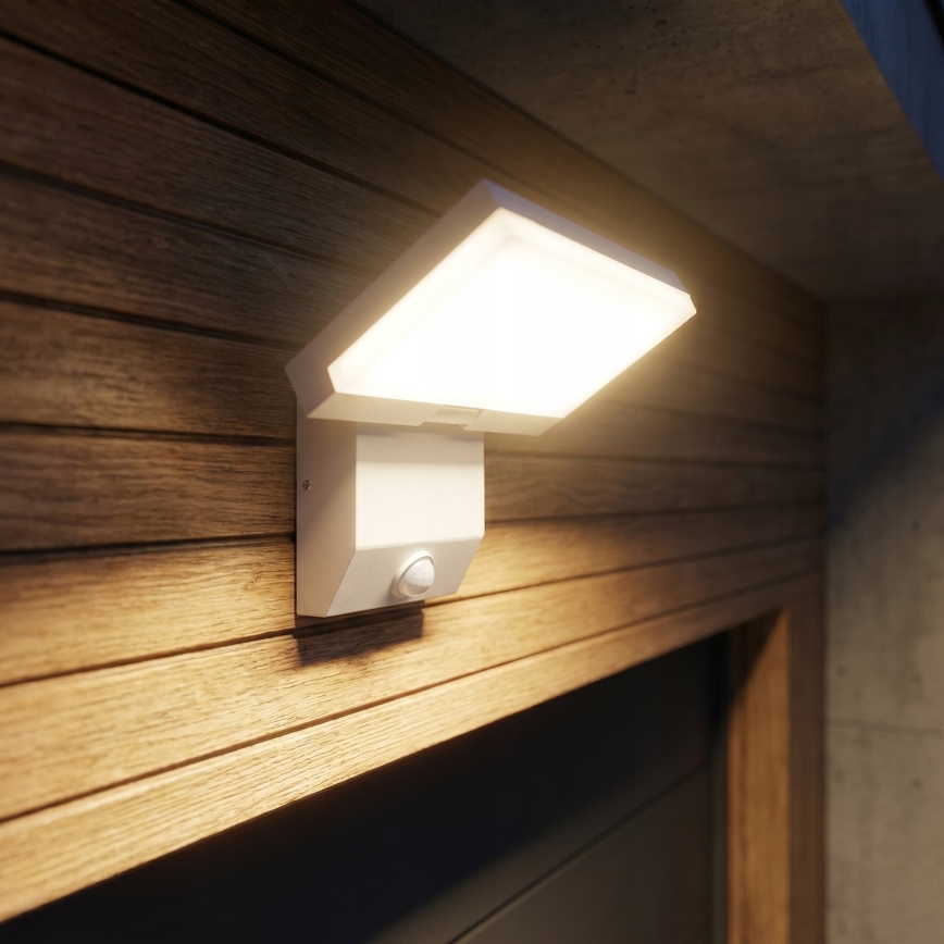 Aplica de perete LED pentru exterior cu senzor de mișcare LED/18W/230V IP44 albă