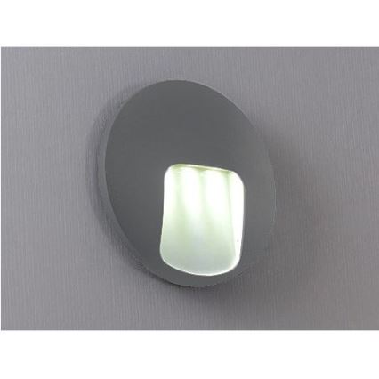 Aplică LED de perete pentru exterior DACU, 3W, 230V, IP54, gri