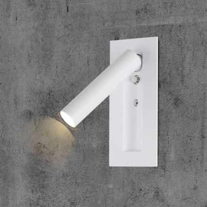 Aplică LED de perete, spot, 2W, 230V, 3000K, alb