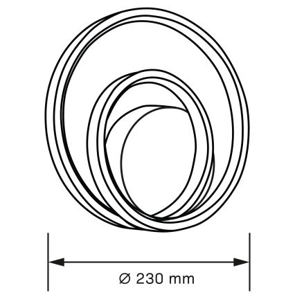 Aplică LED de perete ZEFIRA, 14 W, 230 V, 4000 K, auriu