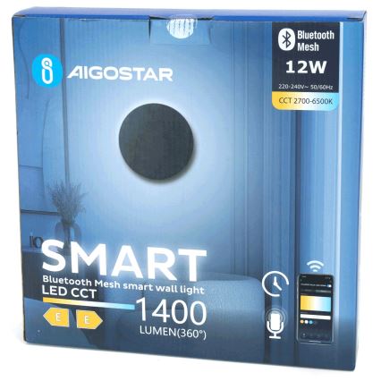 Aplică LED dimabilă Aigostar MESH Smart LED/12W/230V negru + telecomandă