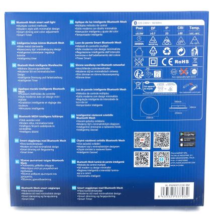Aplică LED dimabilă Aigostar MESH Smart LED/12W/230V negru + telecomandă