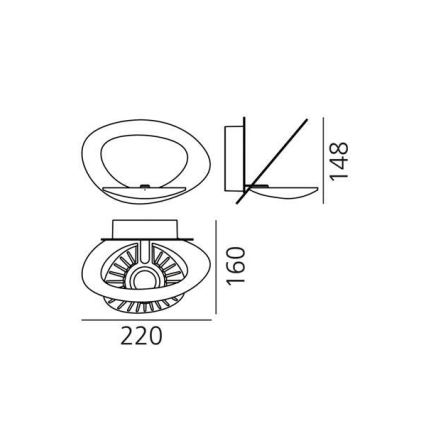 Aplică LED dimabilă Artemide 1248010A PIRCE LED/27W/230V 3000K alb