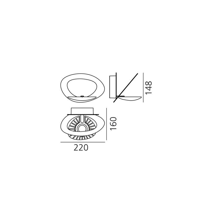 Aplică LED dimabilă Artemide 1248010A PIRCE LED/27W/230V 3000K alb