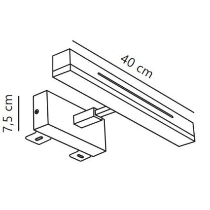 Aplică LED dimabilă pentru oglindă de baie Nordlux OTIS LED/14W/230V IP44 40 cm argintiu