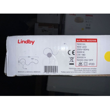 Aplică LED dimabilă SANDOR LED/16W/230V Lindby
