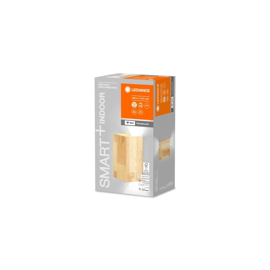 Aplică LED dimabilă SMART+ WOOD LED/12W/230V 3000-6500K Wi-Fi Ledvance