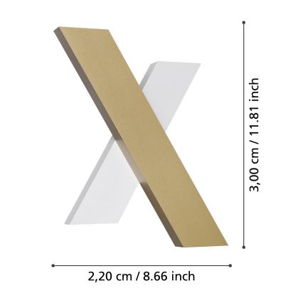 Aplică LED Eglo 2xLED/5W/230V 3000K alb/auriu