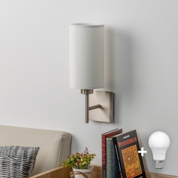 Aplică LED Eglo TUNJA 1xE27/60W/230V crom mat/alb