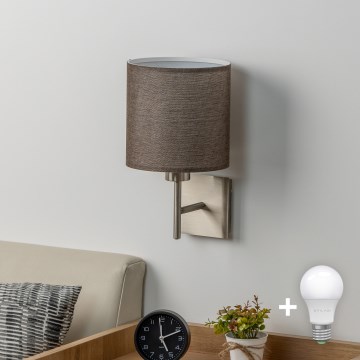 Aplică LED Eglo TUNJA 1xE27/60W/230V crom mat/maro