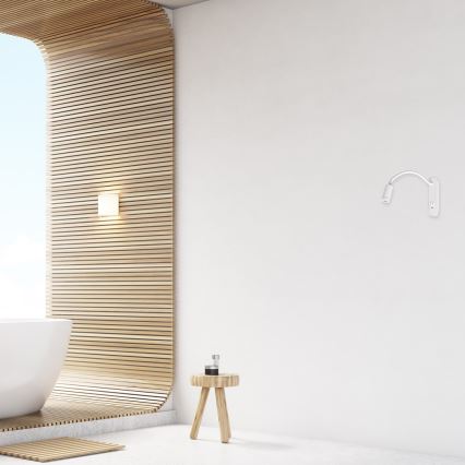 Aplică LED flexibilă de perete cu USB BASE LED/8W+LED/2W/230V albă