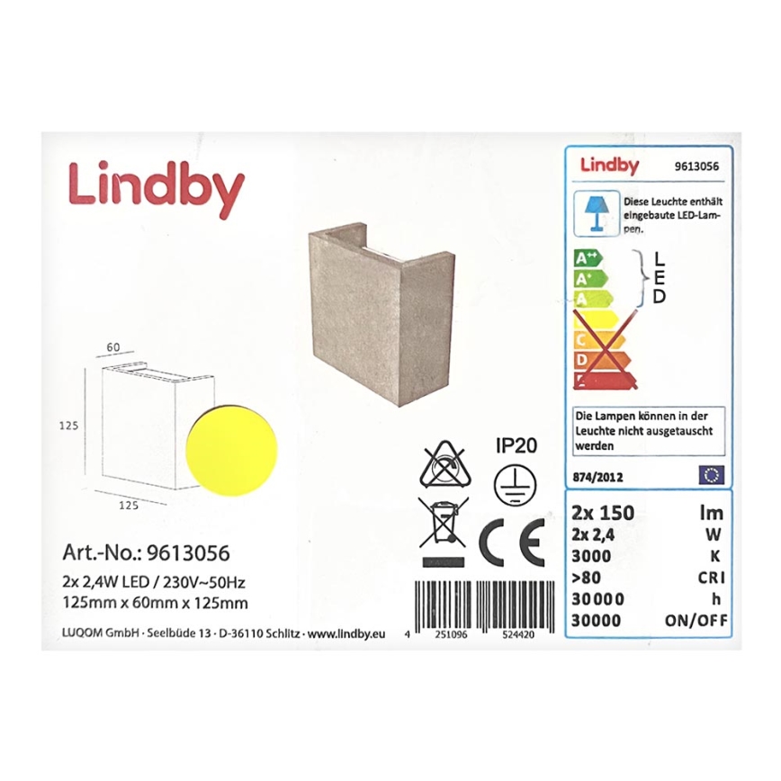 Aplică LED Lindby YVA 2xLED/2,4W/230V