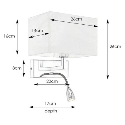 Aplică LED Markslöjd 106308 SAVOY LED/3W+E27/60W/230V