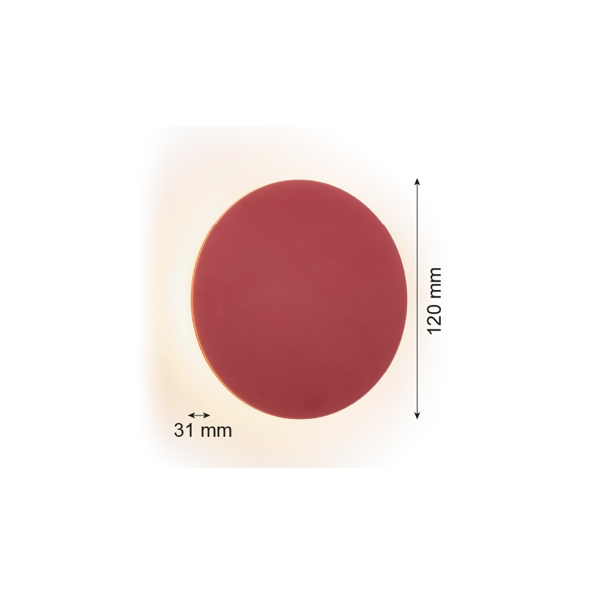 Aplică LED OREGON PLUS LED/3W/230V 3000K 12 cm roșu Argon 8320