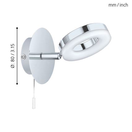 Aplică LED pentru baie Eglo 94756 GONARO 1xLED/3,8W/230V IP44