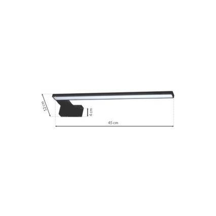Aplica LED pentru baie SHINE, 11W, 230V, 45 cm, IP44, negru